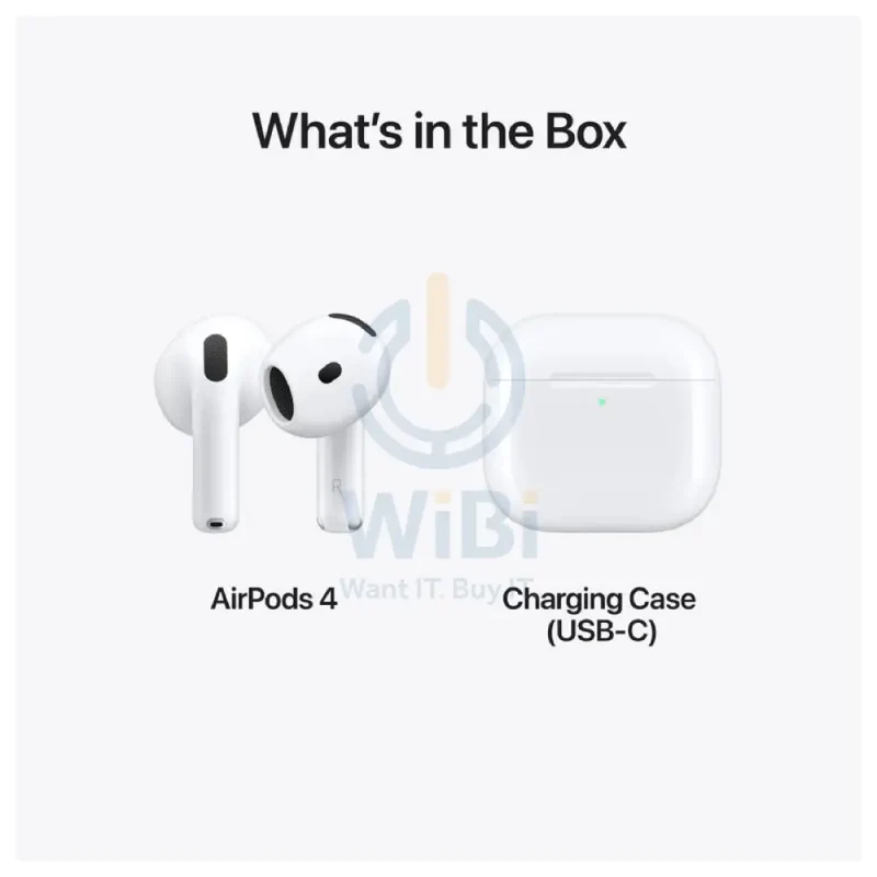 سماعات أذن آبل إيربودز 4، USB-C، بلوتوث 5.3، أبيض