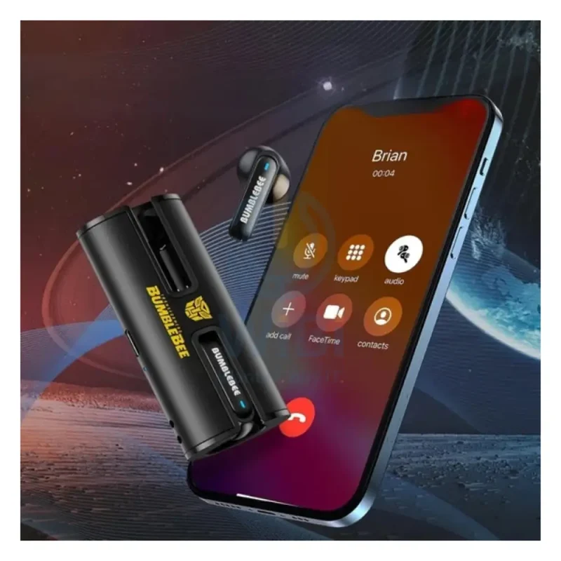 سماعات أذن ترانسفورمرز TF-T02 لاسلكية، بلوتوث، باللون الأسود
