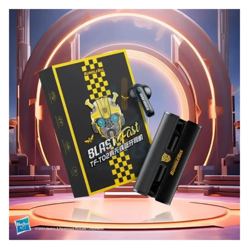 سماعات أذن ترانسفورمرز TF-T02 لاسلكية، بلوتوث، باللون الأسود