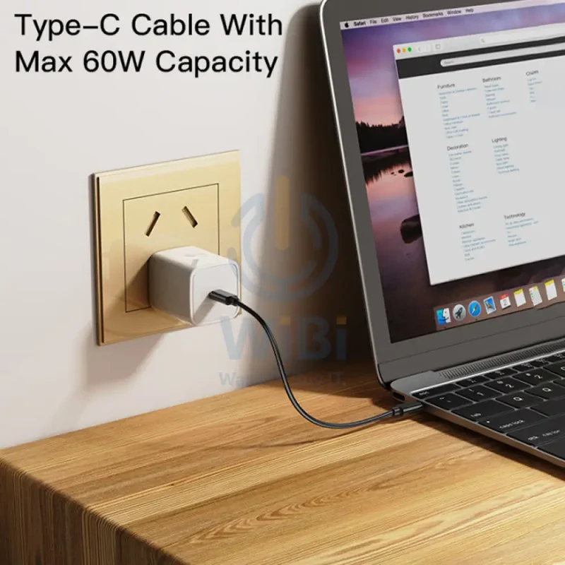 Yesido CA114 6 in 1 Data Cable Storage Box - 60W / Lightning / Micro / USB / Type-C - Black
