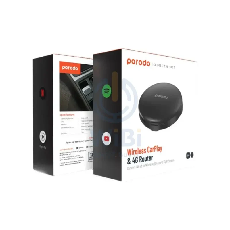 Porodo Wireless Carplay Router - 4GB / 4G / SD Card
