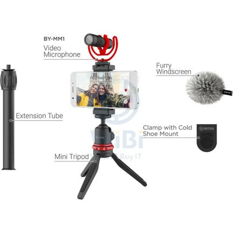 BOYA vlogger kit（BY-T1/BY-C12/BY-MM1) - Black