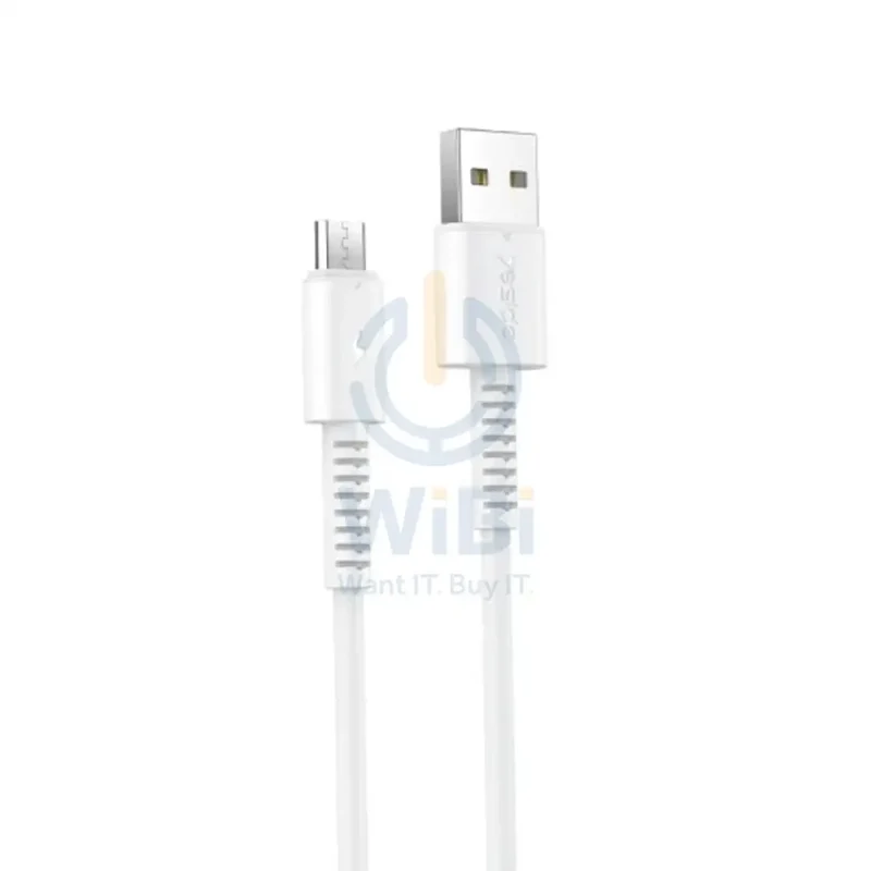 Yesido CA120 PVC Fast Charging Data Cable - 1M / USB / Micro - White