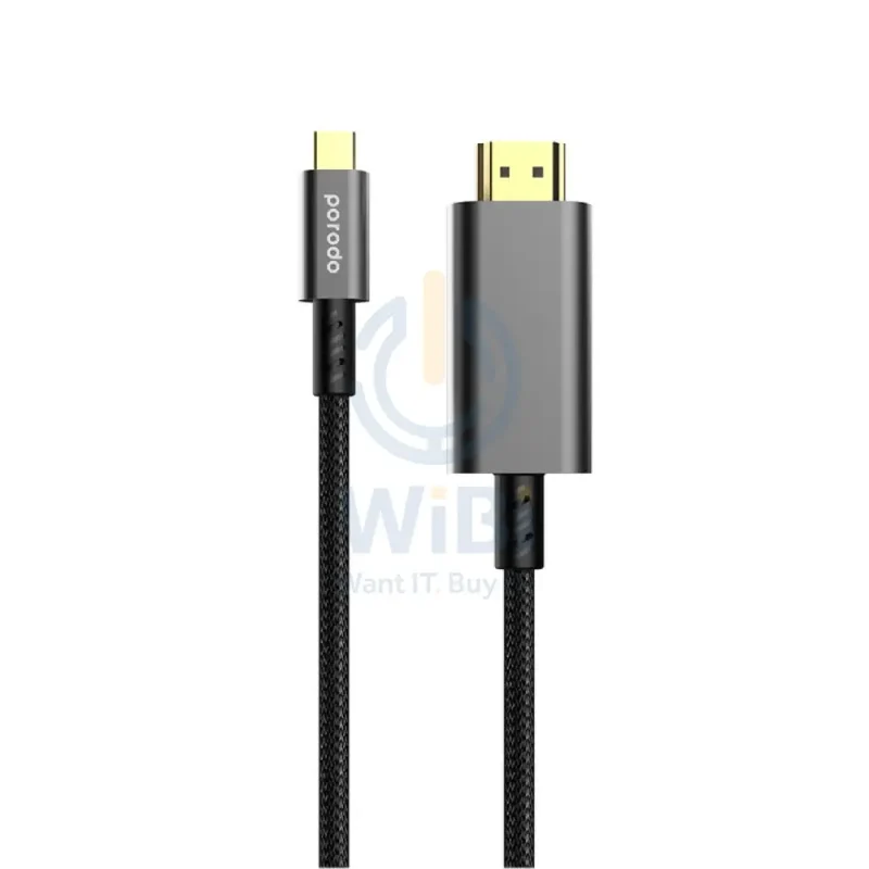 Porodo 4K HDMI Cable - 1.8M / HDMI / USB-C