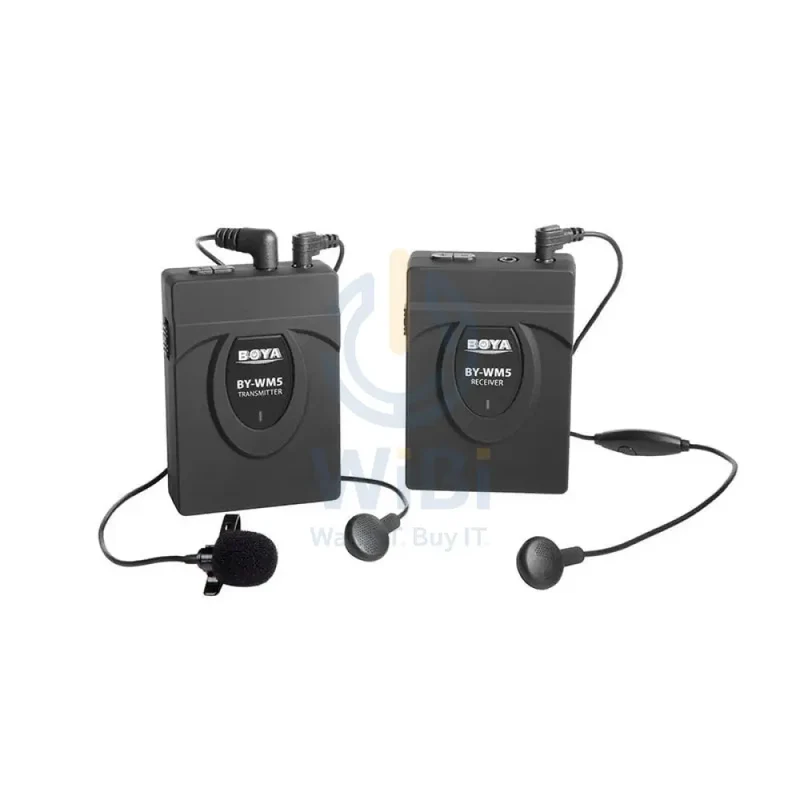 BOYA BY-WM5 Wireless Lavalier Microphone System Kit - 2.4GHz / 3.5mm Jack / Wireless - Black