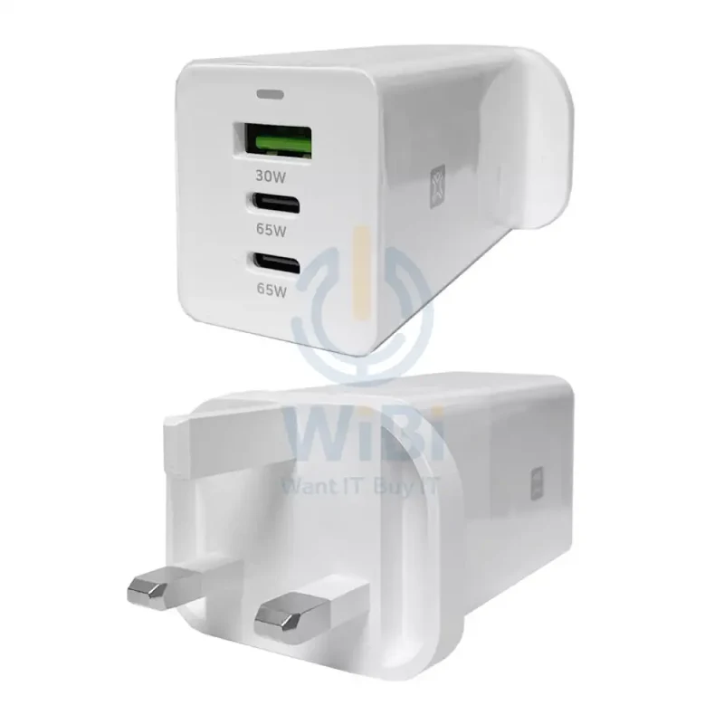 Xtrememac 3 Port Wall Charger with GaN Power Tech - 65W / White