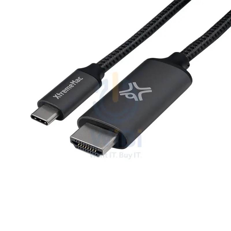 كابل إكستريماك مضفر من النايلون، يو إس بي-C إلى HDMI، بطول 2 متر / رمادي فضائي
