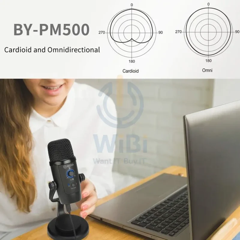 BOYA BY-PM500 USB Microphone - ‎Mono / 3.5mm Jack / USB / Type-C - Black