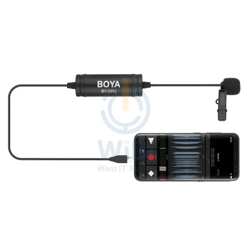 Boya BY-DM2 Digital Lavalier Microphone - 6M / 25Hz / Type-C - Black