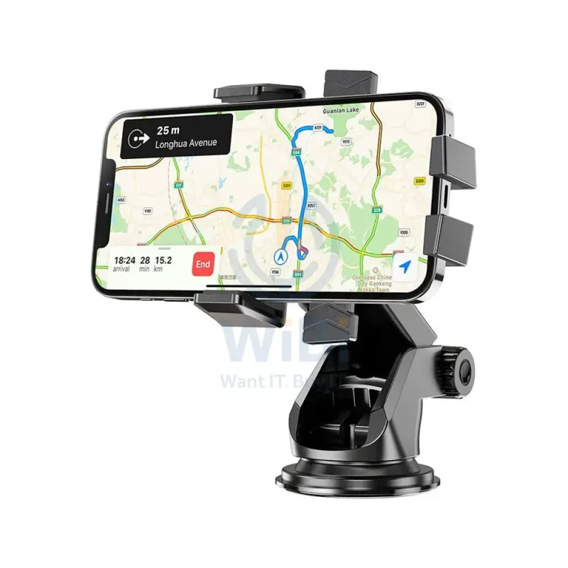 Hoco CA83 In-Car Phone Holder For Dashboard And Windshield - Black
