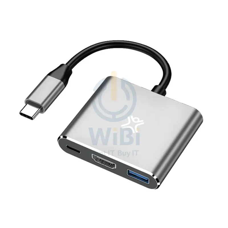 محطة موزع إكستريم ماك، 3 في 1، USB-C، باللون الفضي