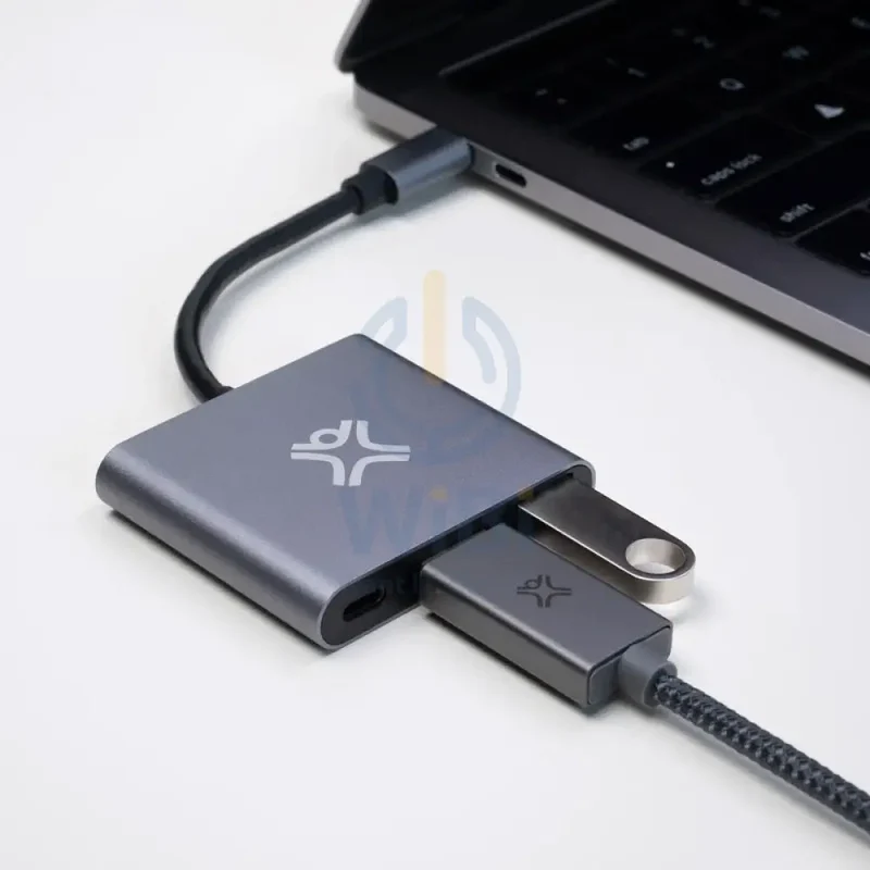 محطة موزع إكستريم ماك، 3 في 1، USB-C، باللون الفضي
