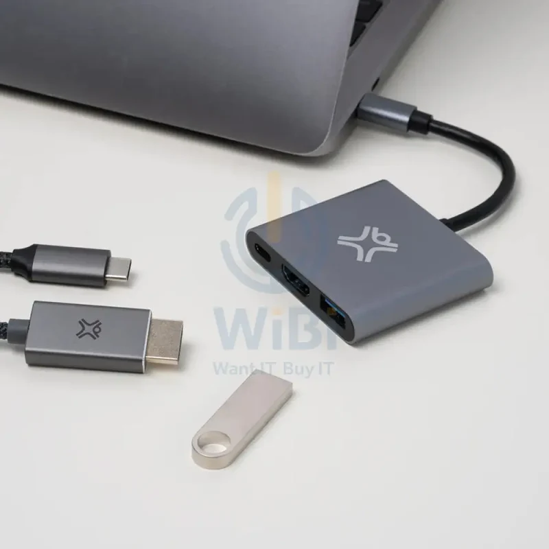 محطة موزع إكستريم ماك، 3 في 1، USB-C، باللون الفضي