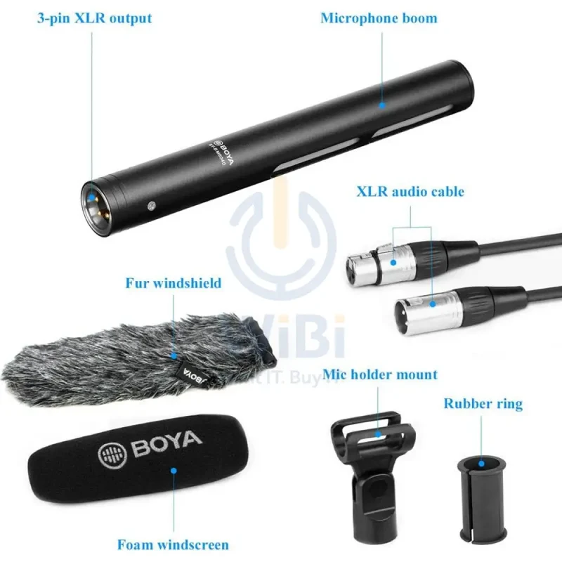 Boya BY-BM6040 Cardioid Shotgun Microphone - Mic / 3-pin / XLR - Black