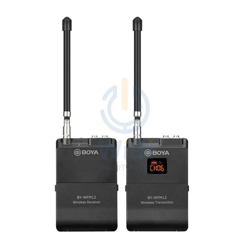 Boya BY-WFM12 VHF Wireless Microphone System - 12 Channel / Wireless - Black