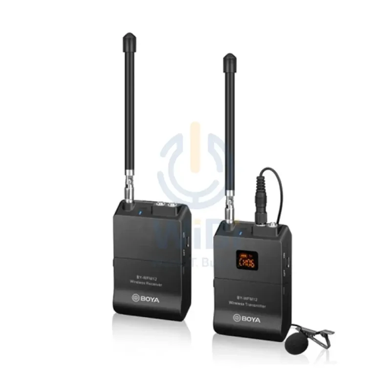 Boya BY-WFM12 VHF Wireless Microphone System - 12 Channel / Wireless - Black