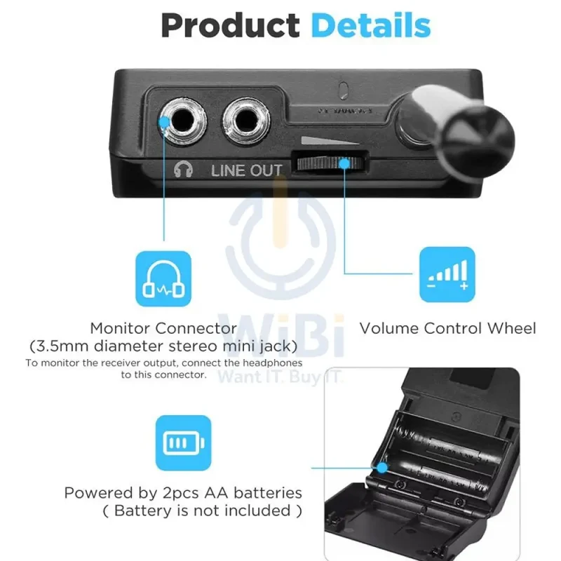 Boya BY-WFM12 VHF Wireless Microphone System - 12 Channel / Wireless - Black