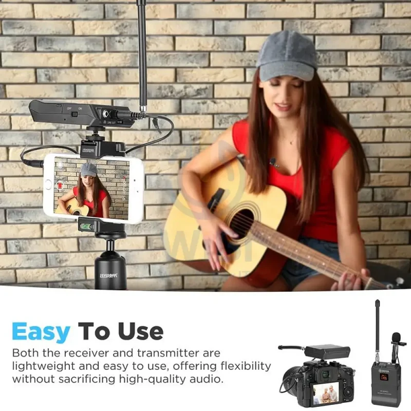 Boya BY-WFM12 VHF Wireless Microphone System - 12 Channel / Wireless - Black
