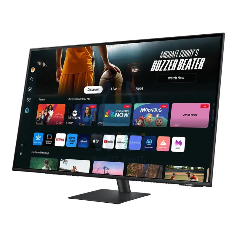 شاشة سامسونج الذكية M70D LS32DM702UMXUE حجم 32 بوصة بدقة 4K UHD / زمن استجابة 4 مللي ثانية / إتش دي إم آي / يو إس بي / بلوتوث 5.2 / أسود