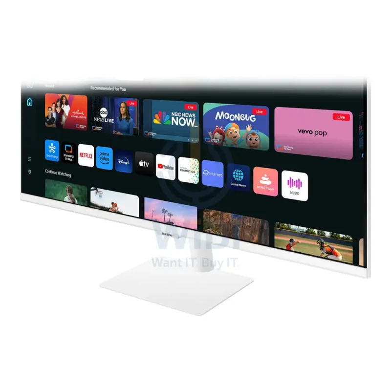 شاشة سامسونج 4K UHD M70D LS32DM703UMXUE ذكية، مقاس 32.0 بوصة، 4K UHD، 4 مللي ثانية، HDMI، USB، بلوتوث v5.2، أبيض