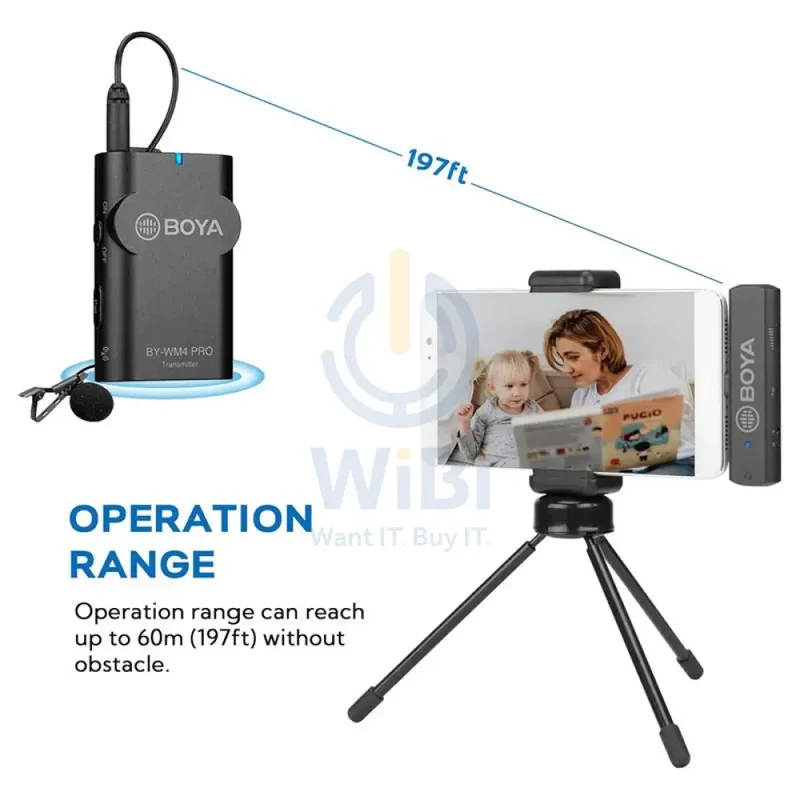 BOYA BY-WM4 Pro-K5 2.4 GHz Wireless Microphone System For Android And Other Type-c Devices (Receiver & Transmitter)
