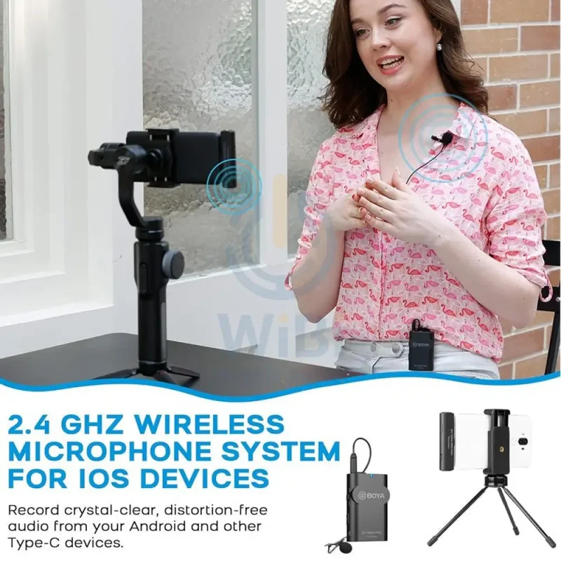 BOYA BY-WM4 Pro-K5 2.4 GHz Wireless Microphone System For Android And Other Type-c Devices (Receiver & Transmitter)