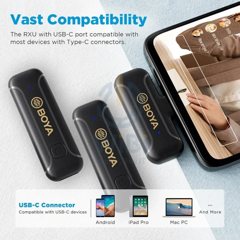 BOYA BY-WM3T2-U2 Wireless Microphone System Compatible With Android Devices 2.4 GHZ