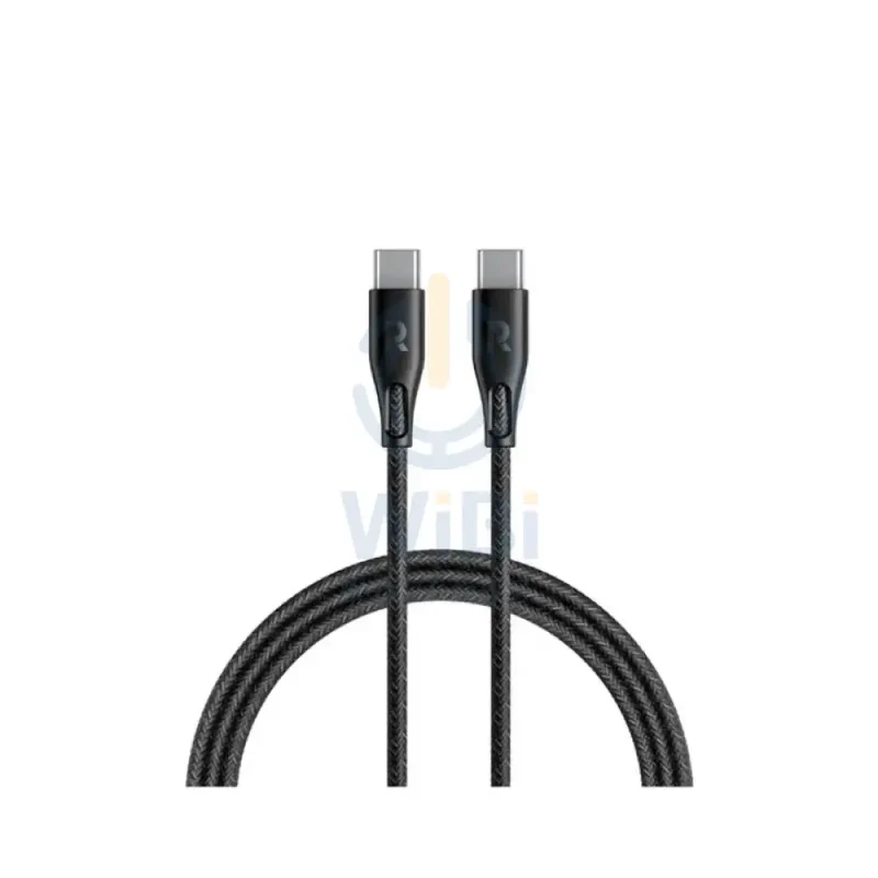 كابل شحن سريع راف باور مجدول بالنايلون - طول 1.2 متر / 60 واط / من USB-C إلى USB-C