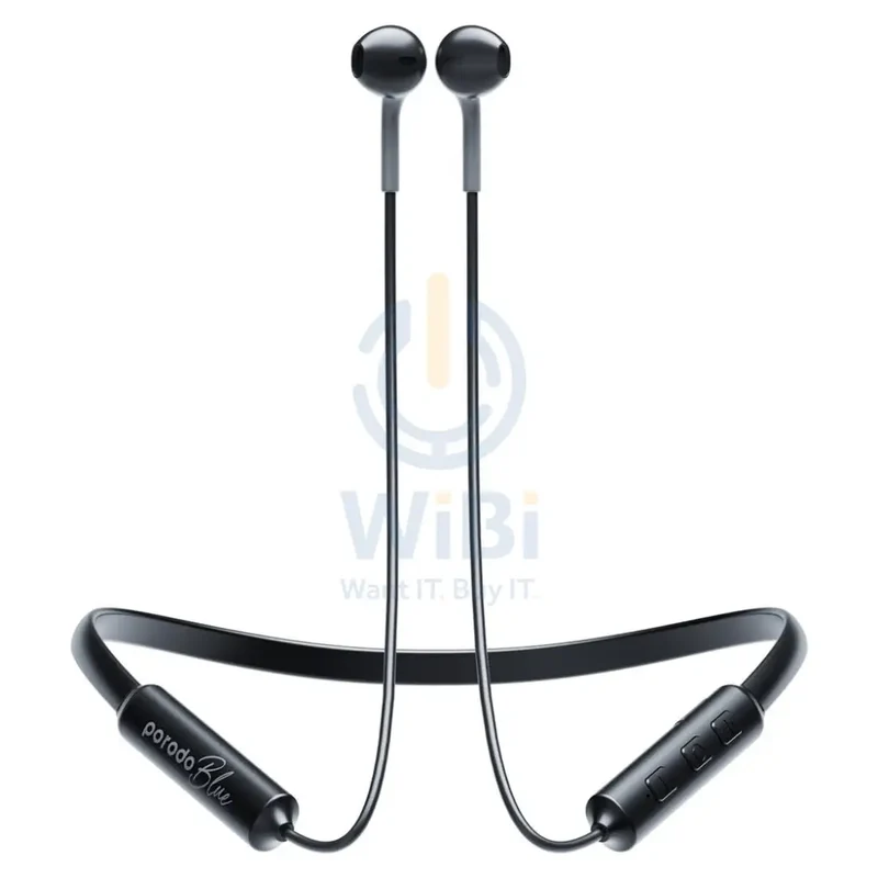 Porodo Blue ENC Neckband Apple Buds Earphones - Black
