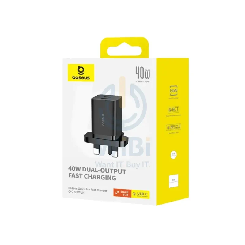 Baseus GaN5 Pro Fast Charger - Type-C / 40W / Cluster Black