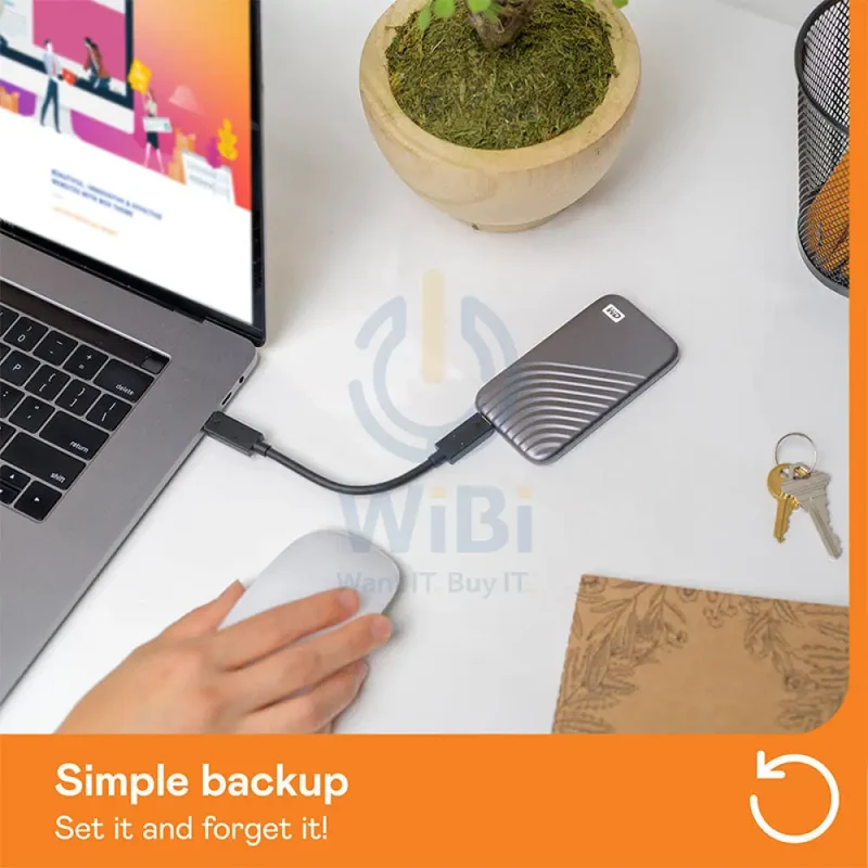 WD My Passport SSD - 1TB / Up to 1050MB/s / USB 3.2 Gen 2 Type-C / Space Gray / External SSD