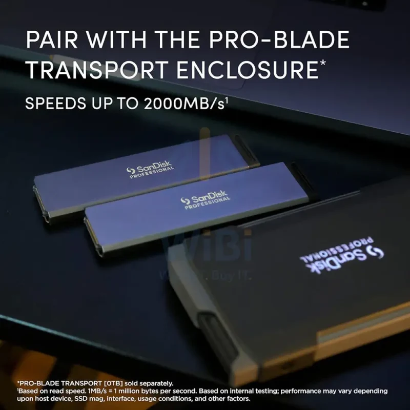 SanDisk Professional Pro Blade Transport SSD - 1TB / Up to 2000 MB/s / USB-C / External SSD (Solid State Drive)