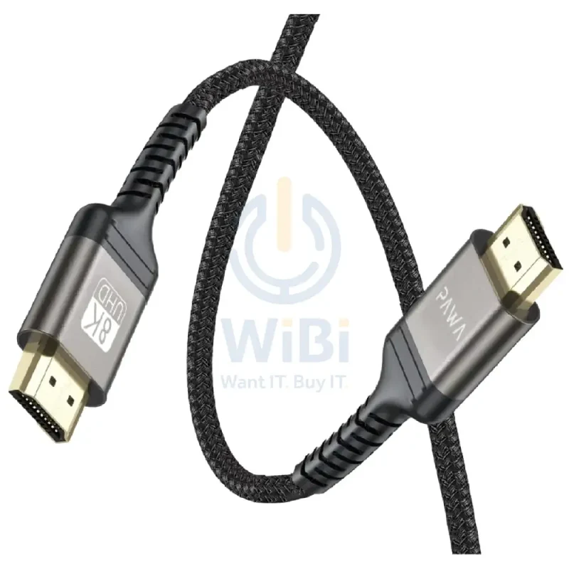 كابل HDMI مضفر من سلسلة إل-كارو من باوا، من HDMI إلى HDMI، بدقة 8K، بطول 5 أمتار، باللون الأسود