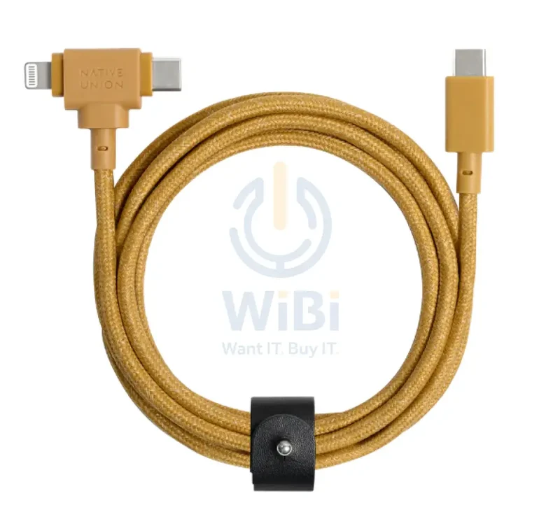 كابل نيتف يونيون بيلت ديو - USB-C / لايتنينج / ‏1.5 متر / بني كرافت