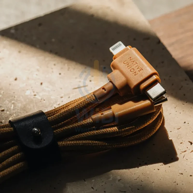 كابل نيتف يونيون بيلت ديو - USB-C / لايتنينج / ‏1.5 متر / بني كرافت