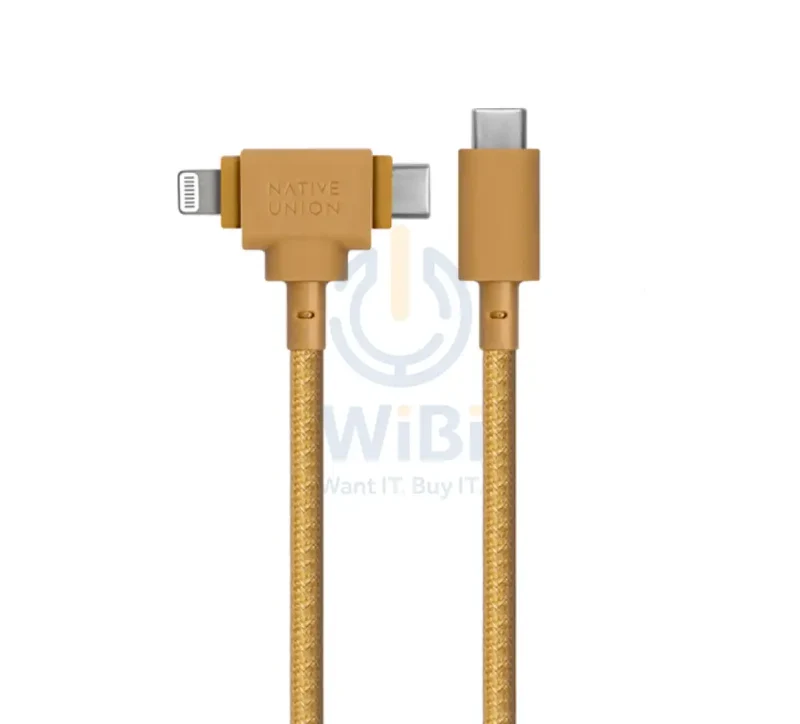 كابل نيتف يونيون بيلت ديو - USB-C / لايتنينج / ‏1.5 متر / بني كرافت