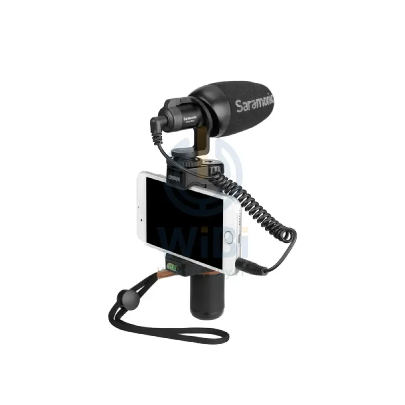 ميكروفون فيديو مكثف سارامونيك للكاميرات DSLR والهواتف الذكية، باللون الأسود