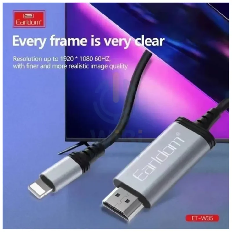 كابل محول إيرلدوم ET-W35 من HDTV إلى 8-Pin، أسود/رمادي