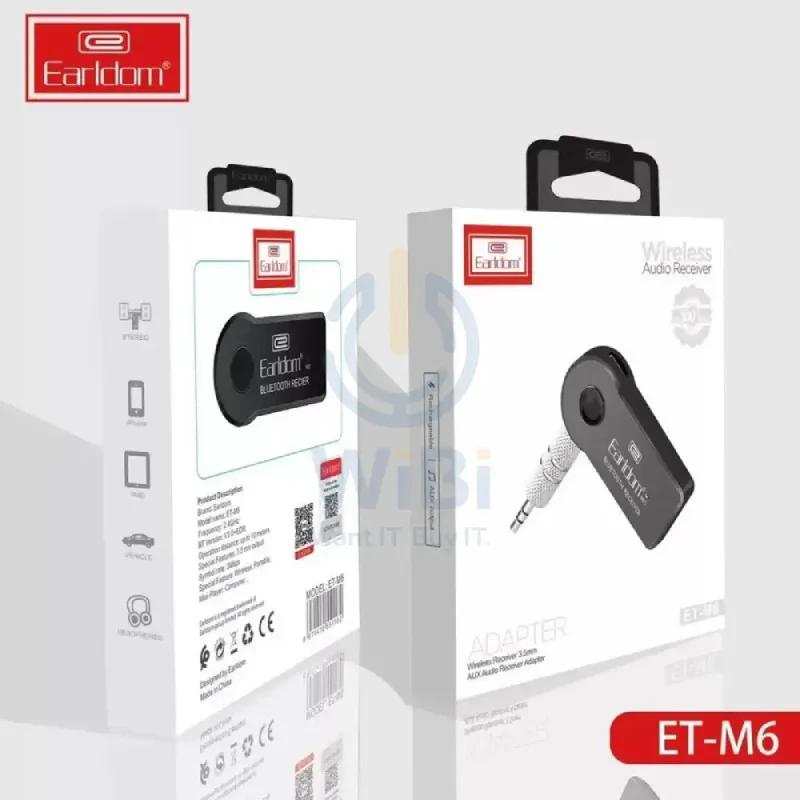 Earldom ET-M6 Wireless Aux Audio Adapter - Black