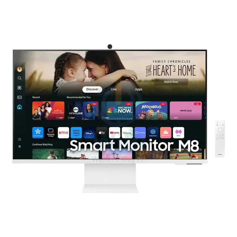 شاشة سامسونج 4K M80D LS32DM801UMXUE الذكية، مقاس 32.0 بوصة، 4K، زمن استجابة 4 مللي ثانية، HDMI، يو إس بي، بلوتوث v5.2، واي فاي، باللون الأبيض