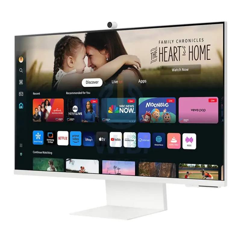 شاشة سامسونج 4K M80D LS32DM801UMXUE الذكية، مقاس 32.0 بوصة، 4K، زمن استجابة 4 مللي ثانية، HDMI، يو إس بي، بلوتوث v5.2، واي فاي، باللون الأبيض