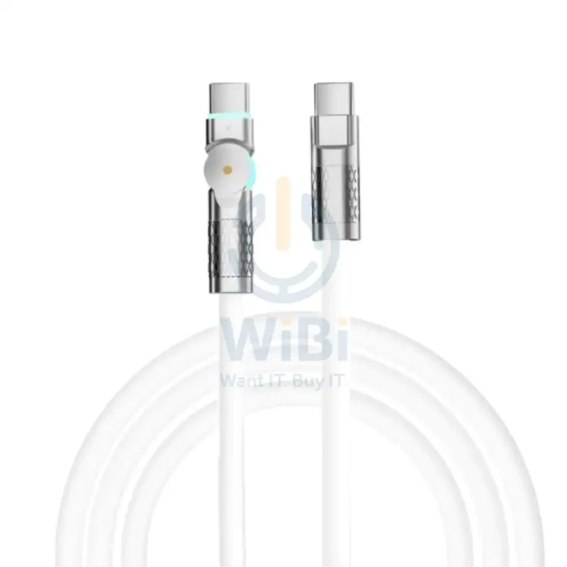 Porodo High-Speed Rotating Connector Data Cable - 100W / 1 Meter / White