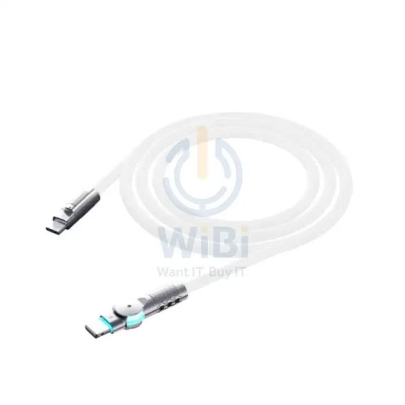 Porodo High-Speed Rotating Connector Data Cable - 100W / 1 Meter / White