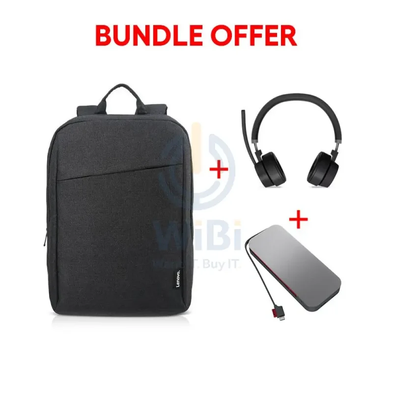Lenovo Go USB-C Laptop Power Bank - 20000 mAh + Lenovo B210 Casual Backpack - 15.6-inch + Lenovo Go Wireless ANC Headset - Bundle Offer