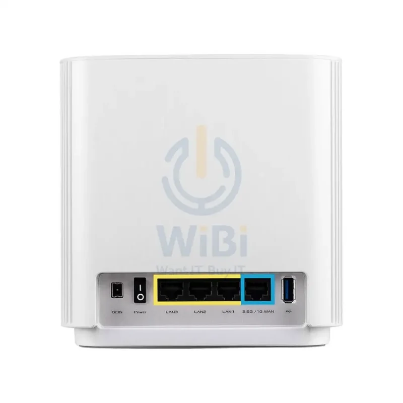 ASUS (XT8) ZenWi-Fi AX6600 Whole Home Tri-Band Mesh WiFi 6 - 5GHz (1201 Mbps) / USB 3.1 Gen 1 / Gigabit WAN / Gigabit LAN - White