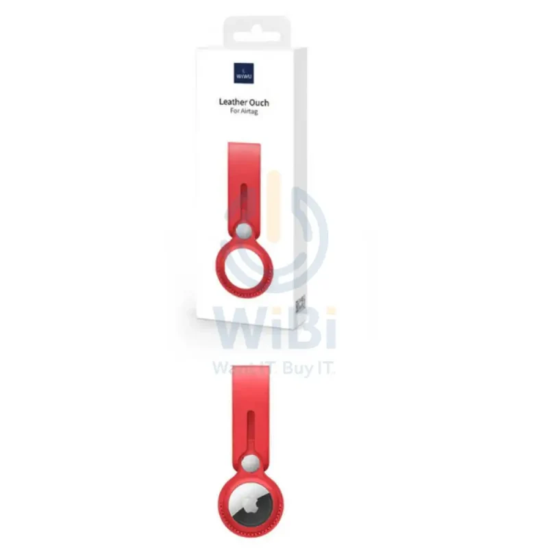 Wiwu Leather Airtag Case - Red