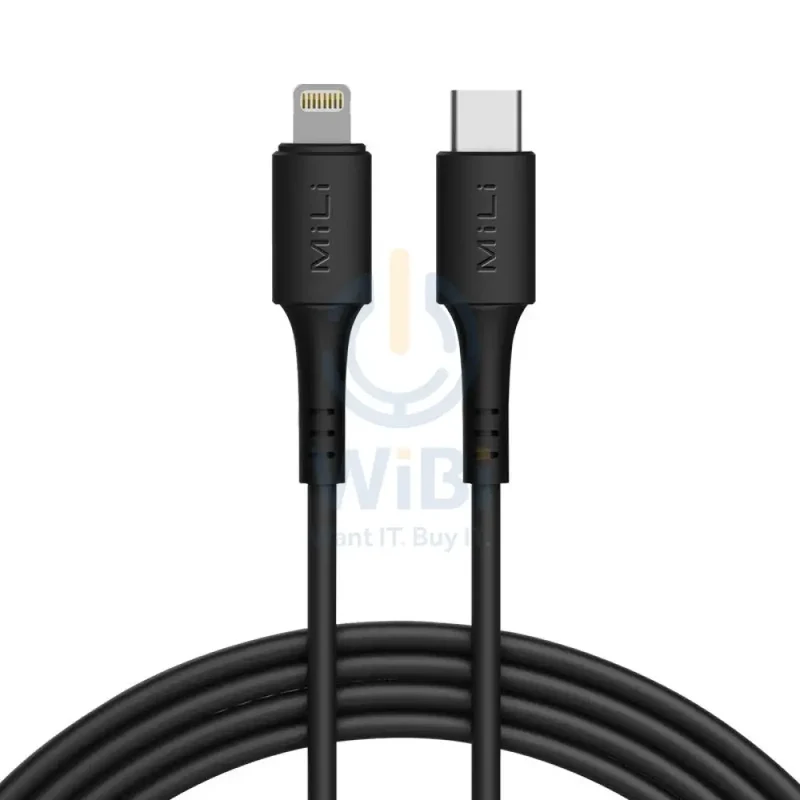 MiLi MFI PD Cable - 60W / 1 Meter / Type-C / Lighting - Black