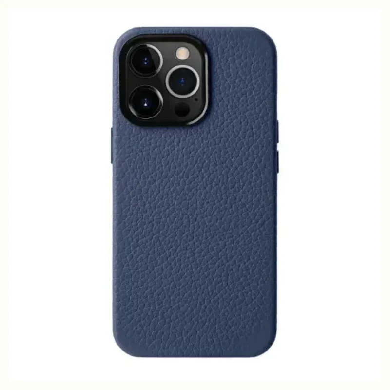 Melkco Origin Paris Magsafe Clemence Leather Regal Cover Case - Apple iPhone 15 Pro / Dark Blue