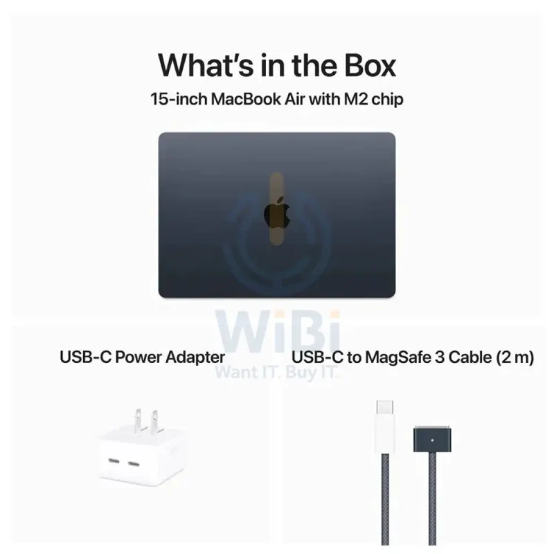 Apple MacBook Air - 15.3" / M2 / 8-Core CPU / 10-Core GPU / 8GB RAM / 256GB SSD / Arb/Eng / Midnight / 1YW