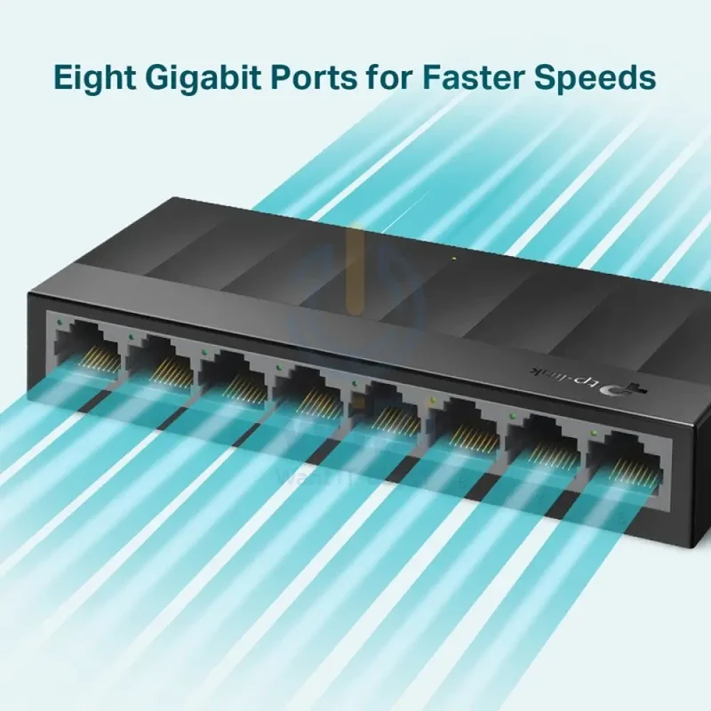سويتش مكتبي جيجابت تي بي لينك LS1008G بثمانية منافذ